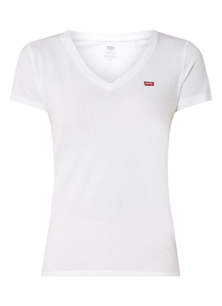 Levi's Perfect T-shirt with V-neck and logo embroidery