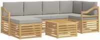 vidaXL - Buiten - bank - set - 7 - st - Wit - en - Lichtgrijs - Polyester