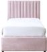 Vente-unique Cadre de lit textile rose 90 x 190 cm
