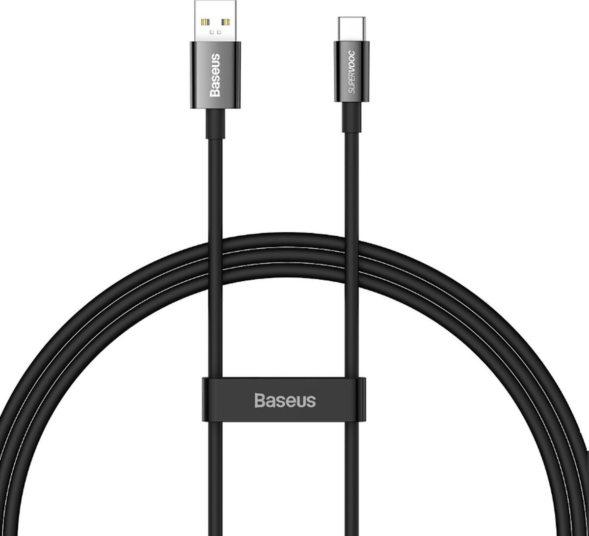 BASEUS - Universele USB naar Type C kabel - Geschikt voor o.a. Samsung en andere apparaten - 1 Meter - 100W - Zwart