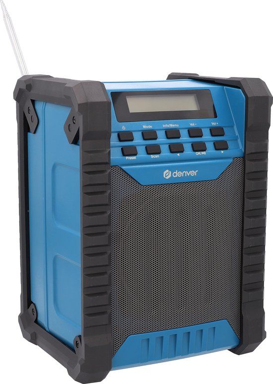Denver WRB-60 FM transmitter Bluetooth Blauw, Grijs