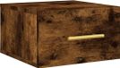 vidaXL Table de chevet murale 35x35x20 cm chêne fumé bois