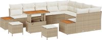 vidaXL Tuinbank Beige Poly rattan