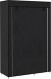 Homcom Stoffen Kledingkast - Staal - 103x43x162,5cm - Zwart