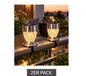 Lot de 2 lampes solaires de balcon pour extérieur avec base en acier inoxydable, env. 5,5 cm **Reconditionné – Vérifié** Argent