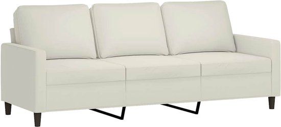 vidaXL Driezitsbank Crème Fluweel 180 cm
