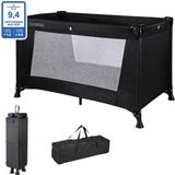 Cabino Campingbedje / Reisbedje - 120 x 60 cm - Zwart - 15 kg - 0-3 jaar - Met matras