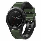 By Qubix - Geschikt voor Garmin bandje - 26mm Quickfit - leer + siliconen bandje - Groen - Geschikt voor Garmin Quatix 8 - 51mm