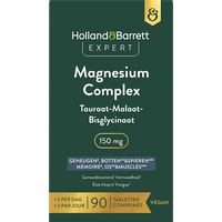 Holland & Barrett Expert Magnesium Complex Tauraat-Malaat-Bisglycinaat 150mg - 90 tabletten