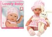 Lean toys Poupée dans un porte-bébé lapin et une tenue à carreaux roses