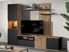 Mobistoxx SILVAKOV Tv-meubel set 4 deuren zwart/canyon eik