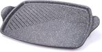 Moneta Alluflon Griglia Rettangolare Stone 25x35 cm Aluminium Grillplaat Grijs