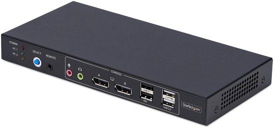 StarTech.com 2-Port Dual-Monitor DisplayPort KVM Switch met Dual View Video Matrix, 4K 60Hz