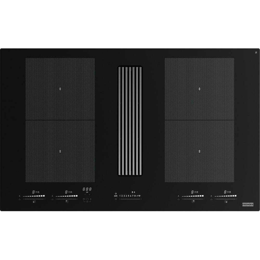 Franke Mythos 2gether Icon Steel FMY 8391R HI - 83cm Induction Hob with Integrated Extractor - Black