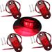 Markenlos ZenithVibe 4stks IP65 Ovale LED Lampen Zijmarker Lights 12V/24V Universele indicator van positie voor Vrachtwagen Trailer Van Caravan Vrachtwagen Auto Bus Boten Rood