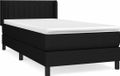 vidaXL Boxspringbed met matras, stof, zwart, 90x200 cm