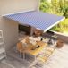 Maison Exclusive - Cassettezonwering, 400x300 cm, bleu et blanc