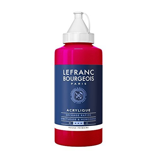 Lefranc & Bourgeois Lefranc Bourgeois 300417 fijne acrylverf, hoog gepigmenteerd, goede dekking, romige homogene textuur - 750ml fles Primary Red
