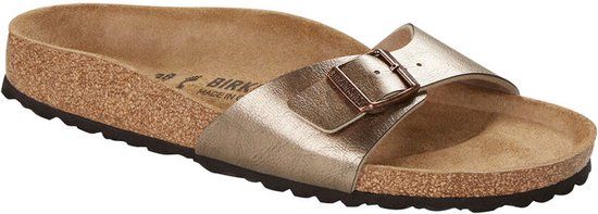 Birkenstock Madrid BS - Damesslippers - Maat 41 - Goud - Birko-Flor