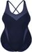 Arena Dames zwempak uit 1 stuk Isabel Light Cross Back Plus marineblauw/helderblauw 3XL