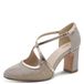 Tamaris Escarpins dorés et beige pour femme, Lt Gold Glam, 39 EU