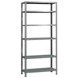 Simon Rack Opbergrek en 6 niveaus, 2000 x 900 x 300 mm, 75 kg draagvermogen en buigpunt, metaal, garagerek, grijs – voordeel