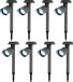 Lumineo spot de jardin solaire - 8x - métal - noir - H26 cm