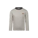 Koko Noko Rechtvallende Gestreepte Longsleeve - Beige/Donkergrijs
