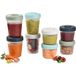 BÉABA, Set van 8 Bewaarbakjes, stapelbare en in elkaar passende bakjes, 100% luchtdicht, Maataanduiding, Invriezen, Bewaren Moedermelk (4x150 ml + 4x250ml)