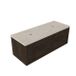 Saniclass Holz Frame Badkamermeubelset - 120x45x43cm - Travertine natuurstenen topblad - zonder kraangat - 1 lade - mat eiken charcoal (hout) SW1420773/SW1242431