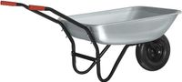 vidaXL Kruiwagen - Zilver - en - Zwart - 80 - L - 120 - kg - Gegalvaniseerd - staal