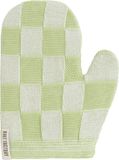 Knit Factory Ovenwant Block - Hittebestendige ovenhandschoen - keukenhandschoen - Gemaakt van 50% katoen & 50% acryl - Slijtvast - Ecru/Spring Green