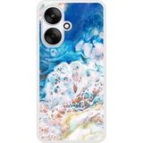 Xiaomi Redmi 13C Marbre ocean Verstevigd hoesje met sublimatie bedrukking