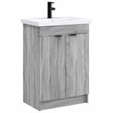 vidaXL Badkamermeubel Set Grijs Sonoma 56 x 37,5 x 81 cm Bewerkt hout