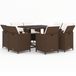 vidaXL 9-delige tuinset met kussens, polyrattan, bruin