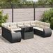 Maison Exclusive - Ensemble de jardin pour le jardin, composé de 10 pièces avec coussins, en polyrotin noir