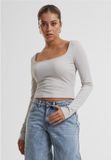 Urban Classics Glitter Square Neck Crop top L Creme