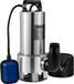 Pompe submersible, 1300W, 20000 litres par heure, avec 10 mètres de filaire et interrupteur à flotteur automatique, fabriquée en acier inoxydable et fonte, adaptée pour eau sale ou propre, pour vider bassins, piscines et jacuzzis