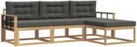 vidaXL - Bank loungeset - 4 zitplekken - Polyester - Wit en antracietkleurig