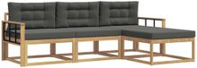 vidaXL - Bank loungeset - 4 zitplekken - Polyester - Wit en antracietkleurig