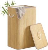Songmics Wasmand – Bamboe – Met deksel – Uitneembare waszak