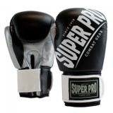 Super Pro Combat Gear Bokshandschoenen - Zwart/Grijs/Wit - 6 oz