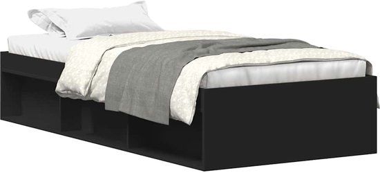 vidaXL Bedframe - Zwart - 90x200 cm