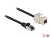 Delock Cable RJ45 plug to Keystone Module RJ45 jack Cat.6A 5 m black
