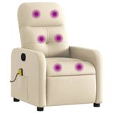 vidaXL Elektrische Massagestoel Crème Stof/Weefsel