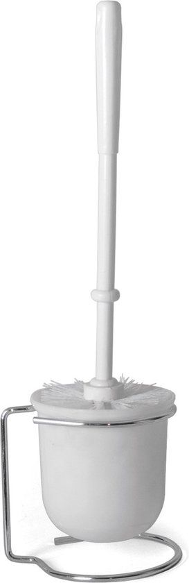 Gerimport toiletborstel 12 x 39 cm staal wit 2 delig