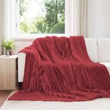 vidaXL Plaid Bordeaux Rood 270 x 240 cm Fleece