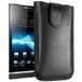 mumbi Echt leren hoesje compatibel met Sony Xperia S hoesje leer hoesje case wallet, zwart