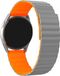 Strap-it smartwatch bandje 22mm - Magnetisch siliconen bandje geschikt voor Samsung Galaxy Watch 46mm / Gear S3 Classic & Frontier / Galaxy Watch 3 45mm / Amazfit GTR 47mm / GTR 2 / GTR 3 - grijs/oranje - 46mm