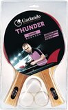Garlando Thunder - Tafeltennisbatje Set - Pingpong - 2 Bats + 3 Ballen - Zwart/Eiken